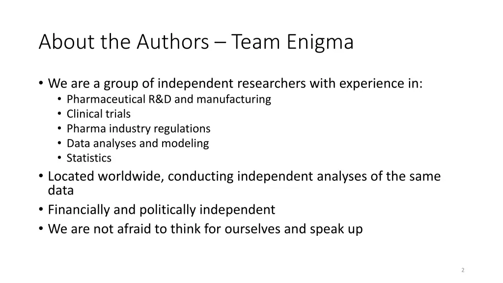 about the authors team enigma