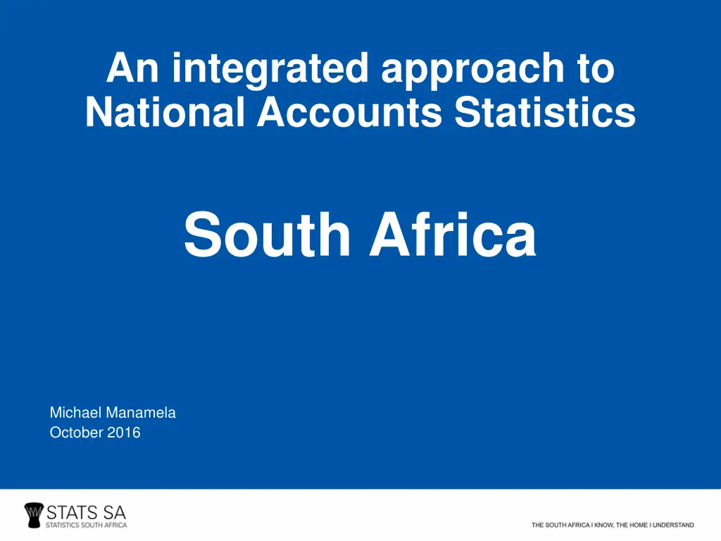 an integrated approach to national accounts