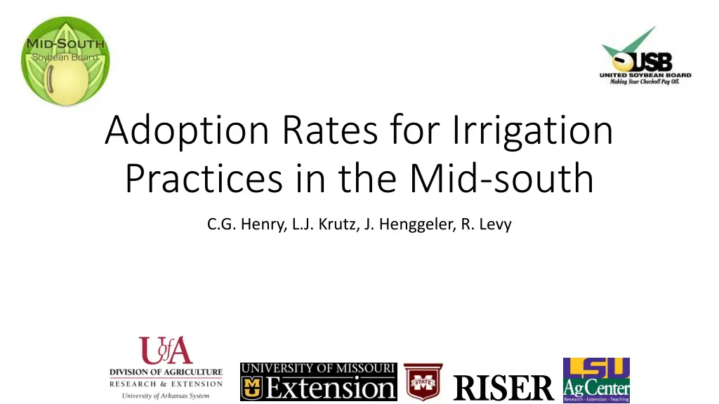 adoption rates for irrigation practices
