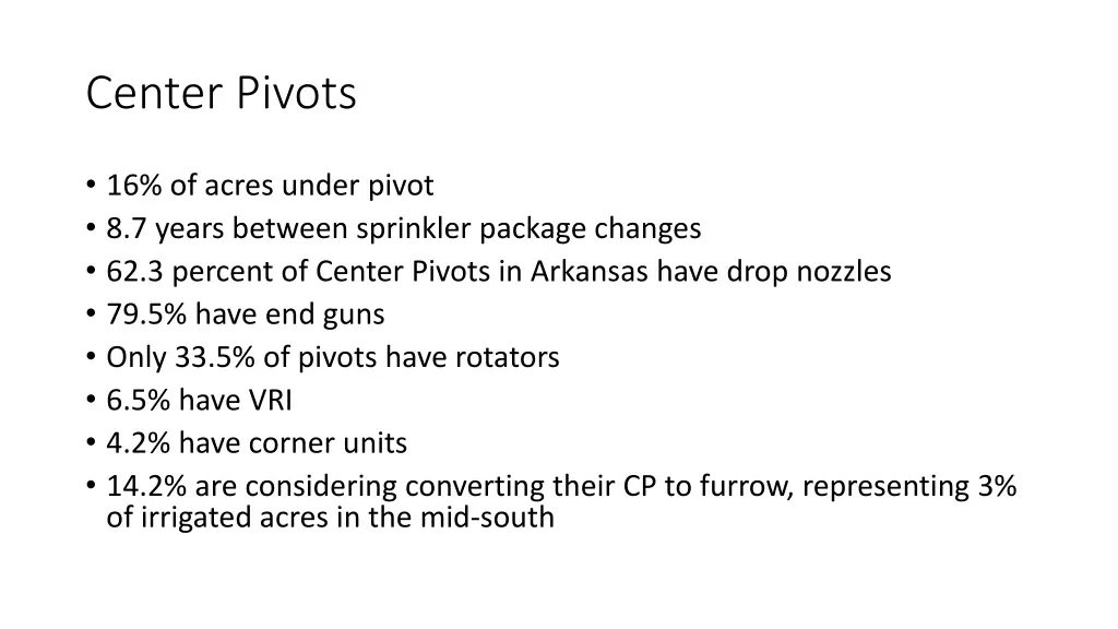 center pivots