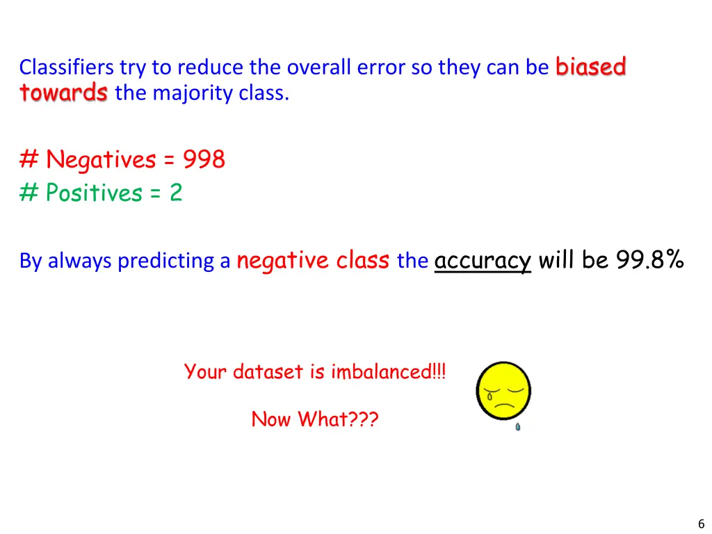 classifiers try to reduce the overall error