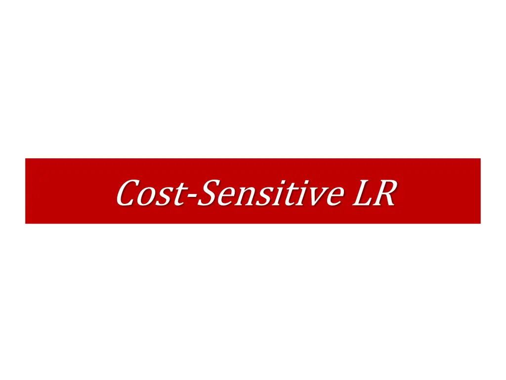 cost sensitive lr