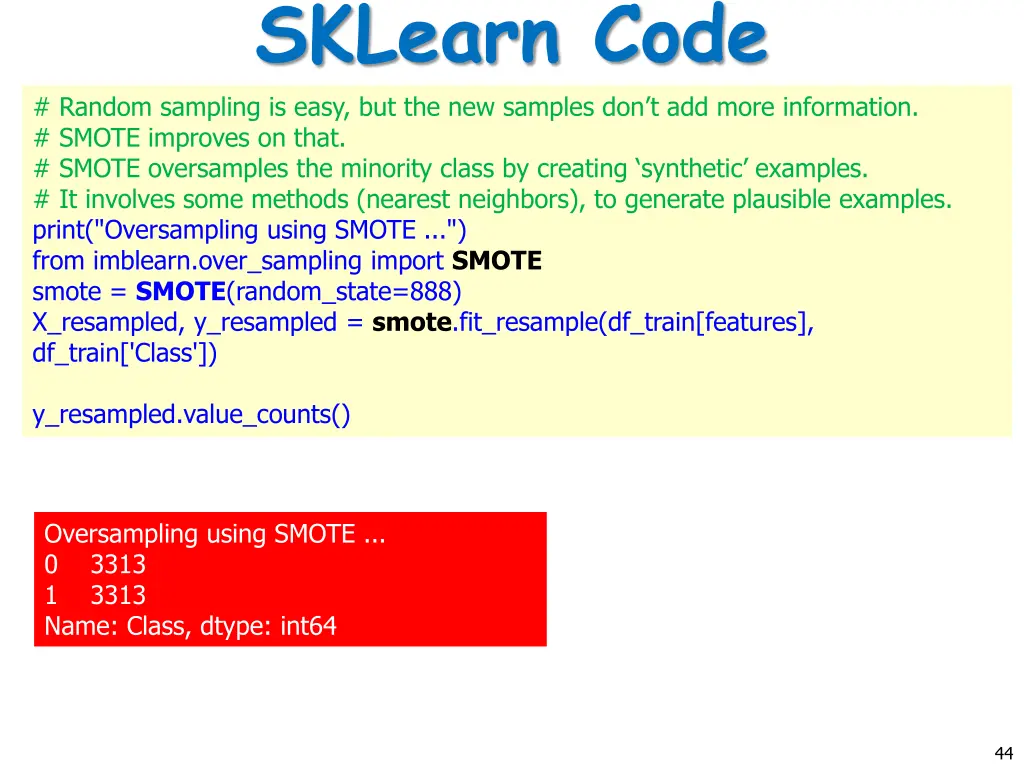 sklearn code random sampling is easy