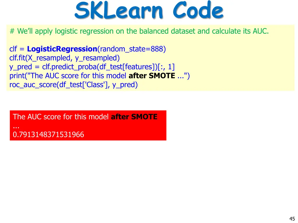 sklearn code we ll apply logistic regression