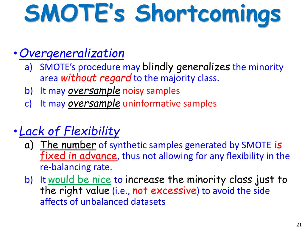 smote s shortcomings