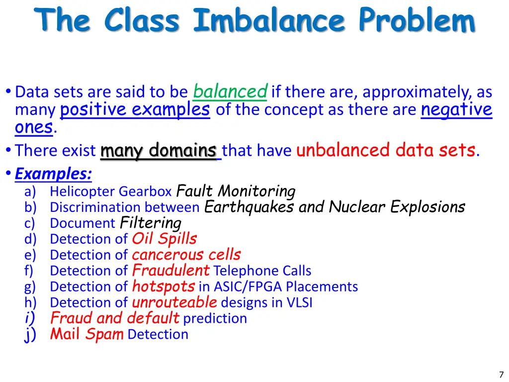 the class imbalance problem