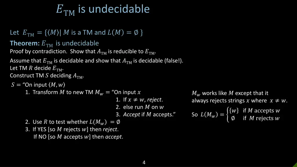 tm is undecidable