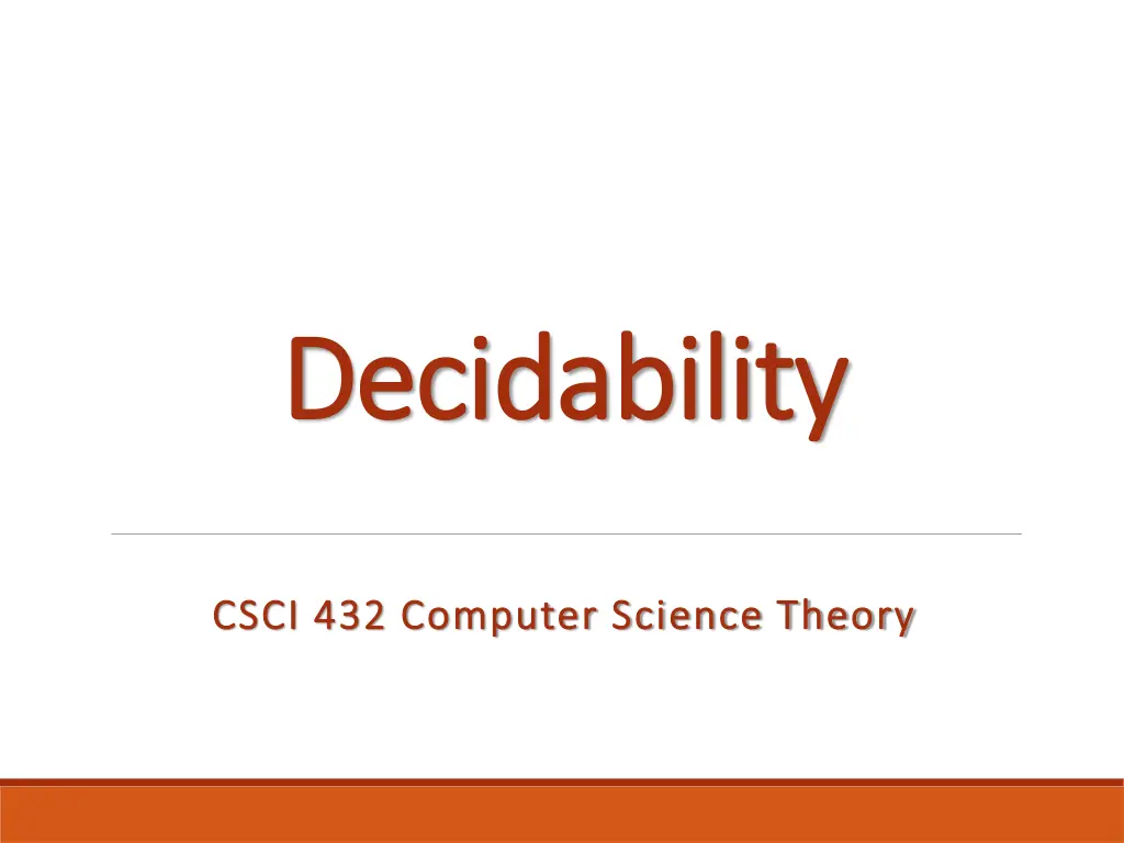 decidability decidability