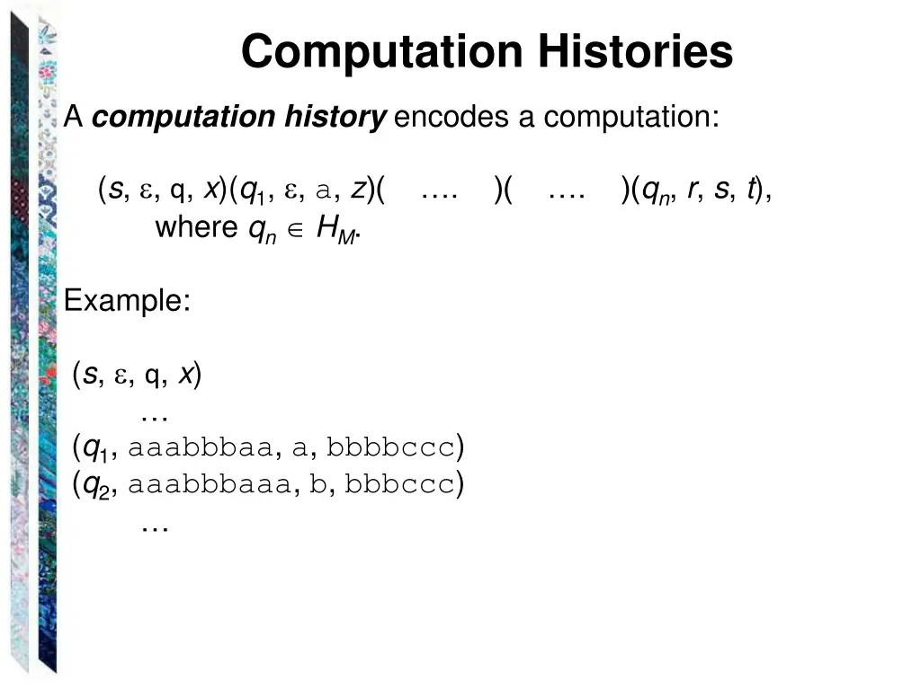 computation histories