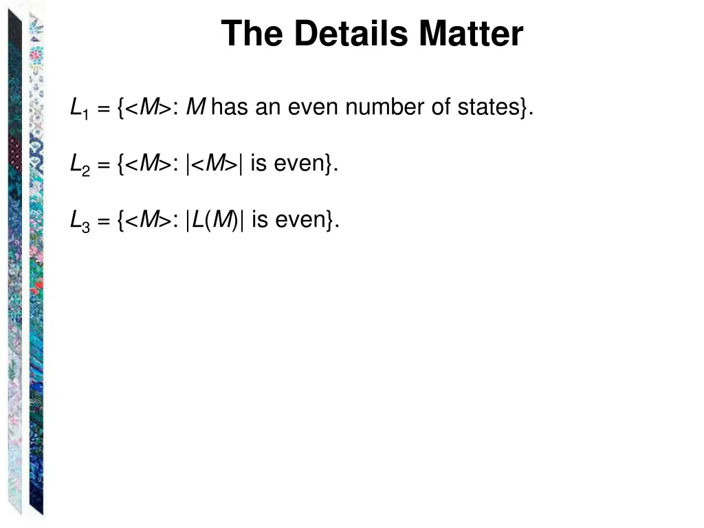 the details matter