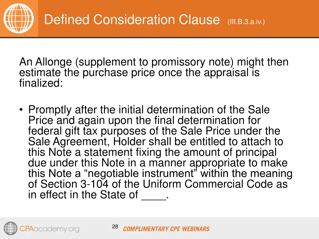 defined consideration clause iii b 3 a iv 3