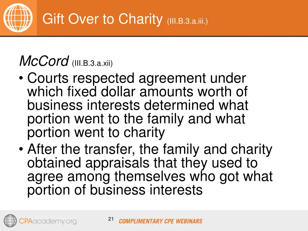 gift over to charity iii b 3 a iii 2