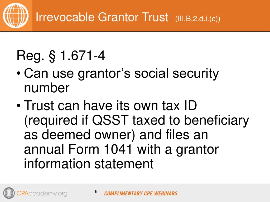 irrevocable grantor trust iii b 2 d i c