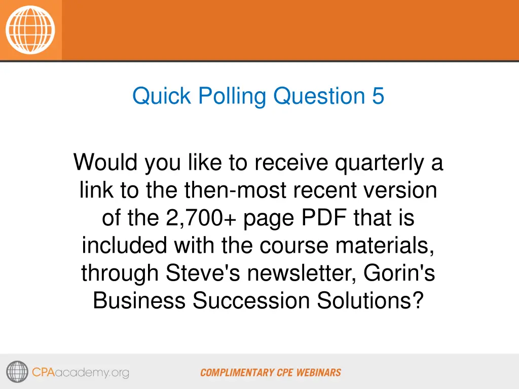 quick polling question 5