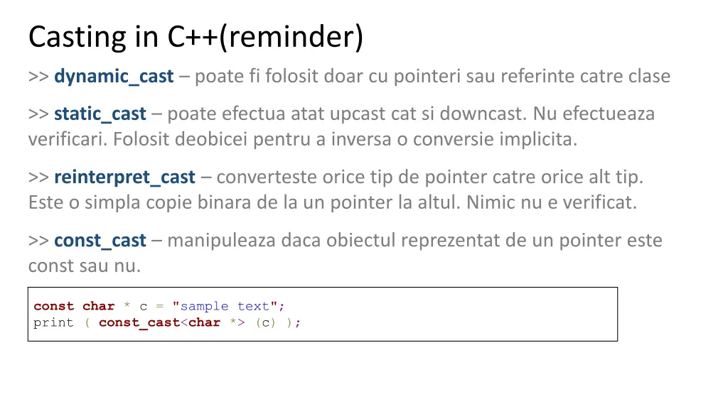 casting in c reminder
