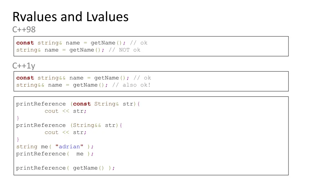 rvalues and lvalues c 98