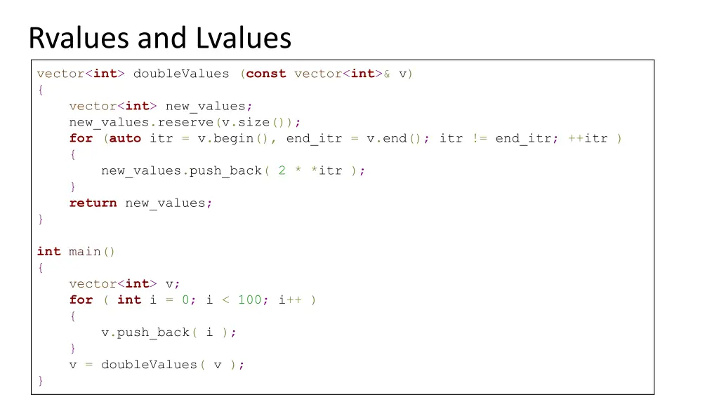 rvalues and lvalues