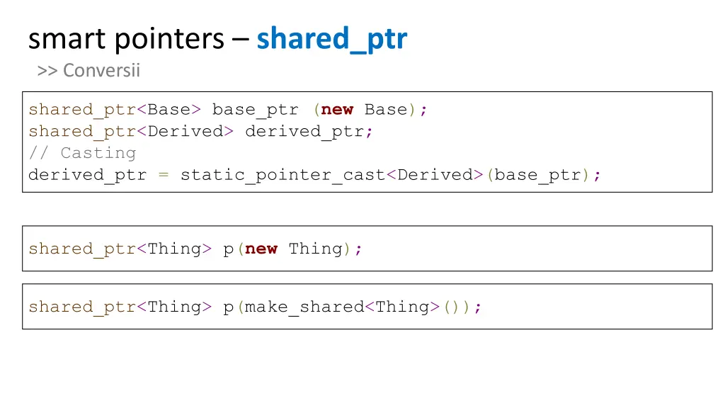 smart pointers shared ptr conversii