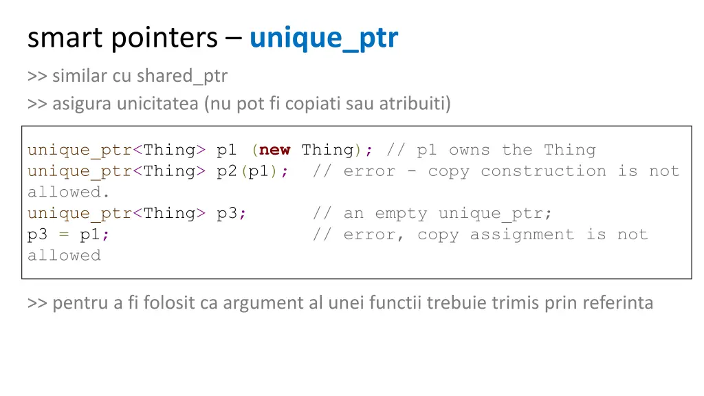 smart pointers unique ptr