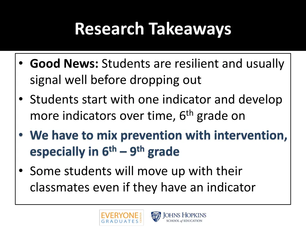 research takeaways