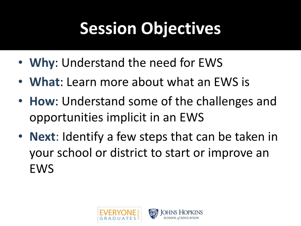 session objectives