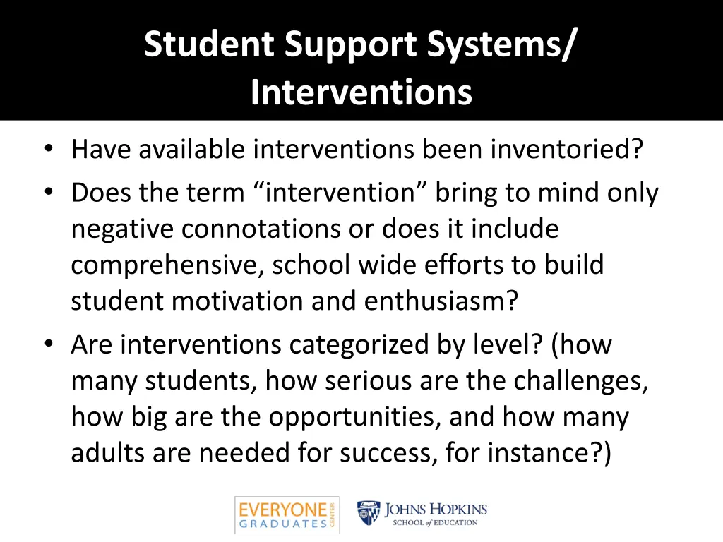 student support systems interventions 1