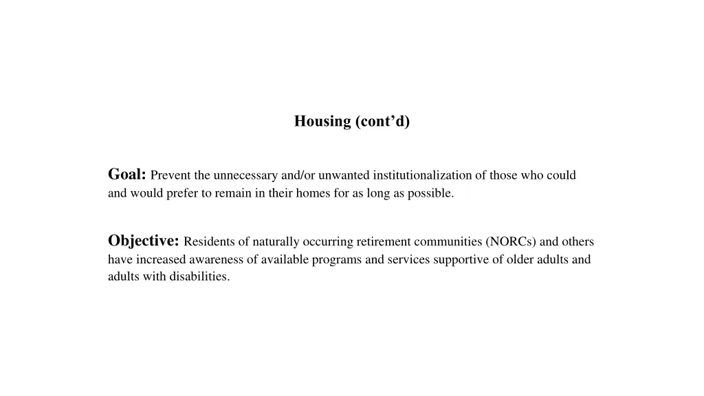 housing cont d