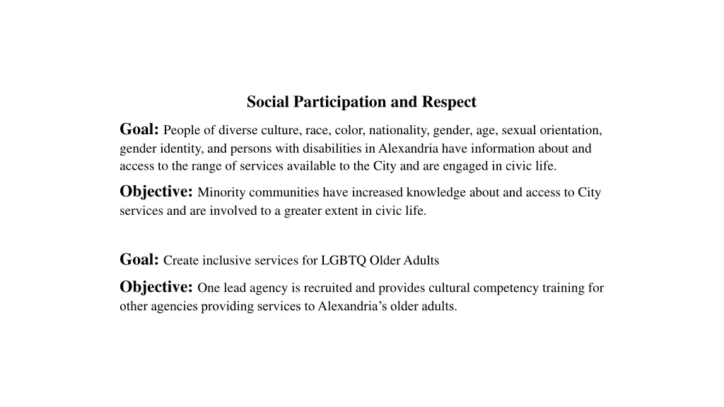 social participation and respect