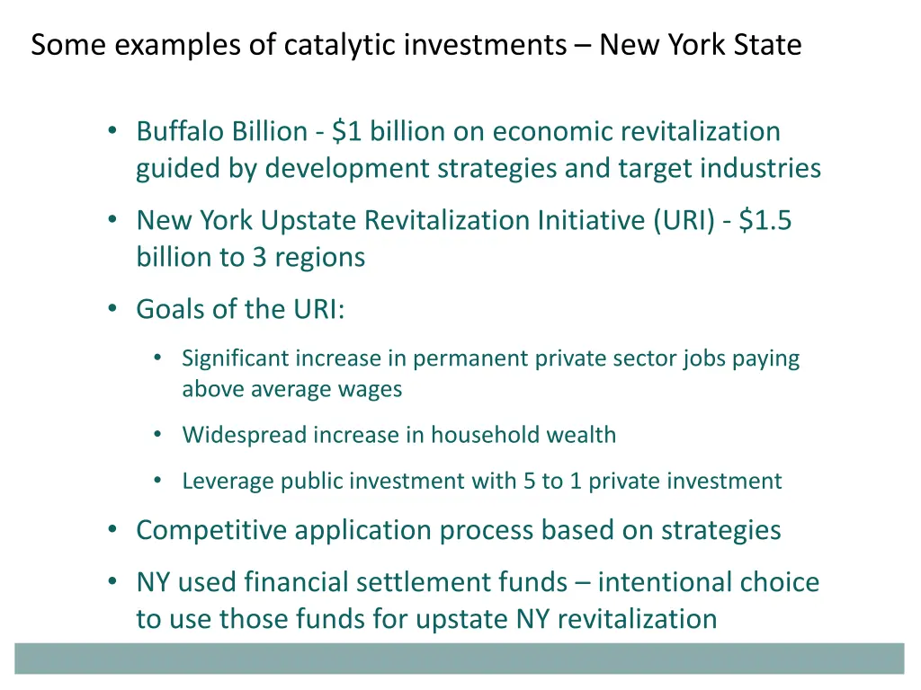 some examples of catalytic investments new york