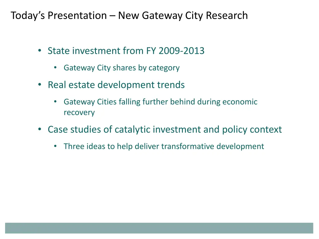 today s presentation new gateway city research