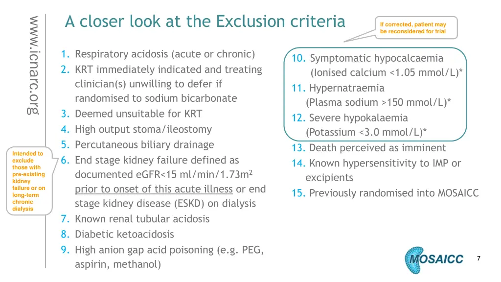 a closer look at the exclusion criteria