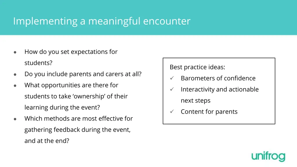 implementing a meaningful encounter
