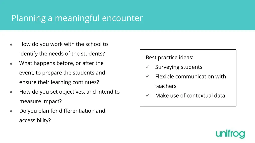 planning a meaningful encounter