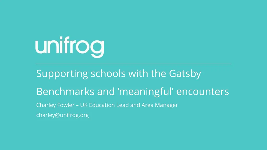 supporting schools with the gatsby benchmarks