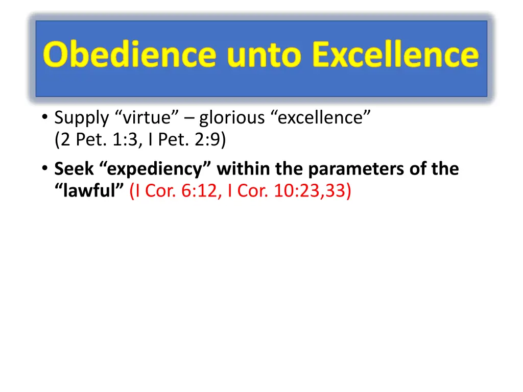obedience unto excellence 1
