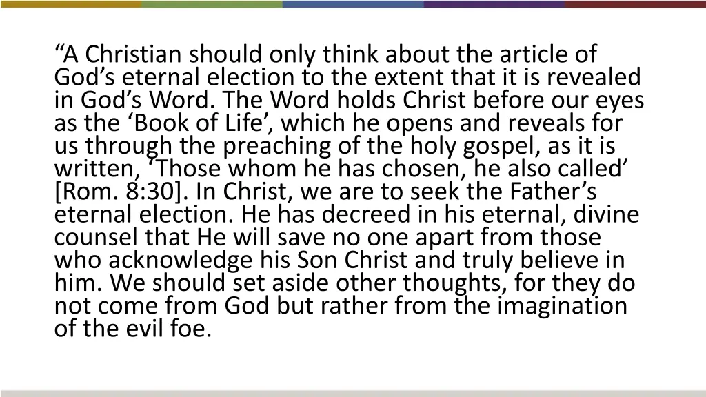 a christian should only think about the article