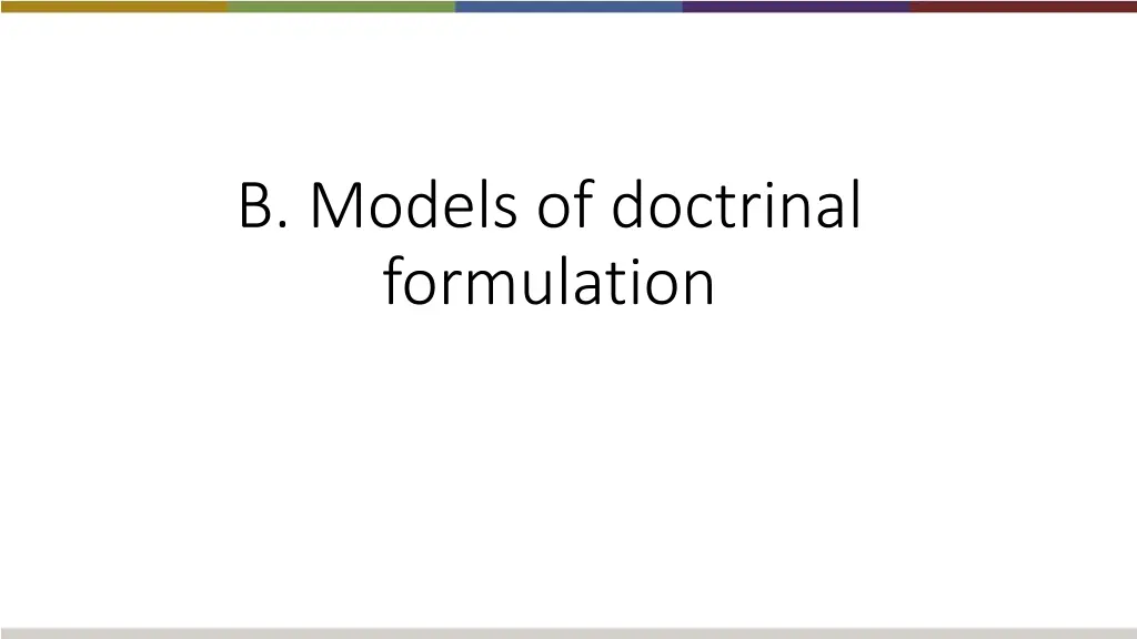b models of doctrinal formulation