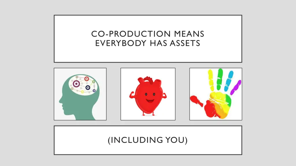 co production means everybody has assets