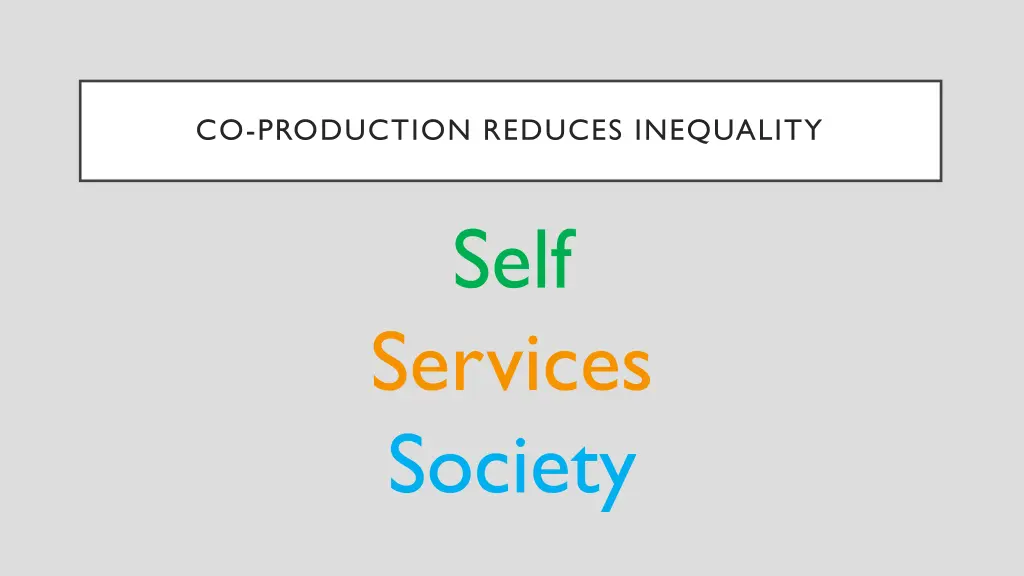 co production reduces inequality