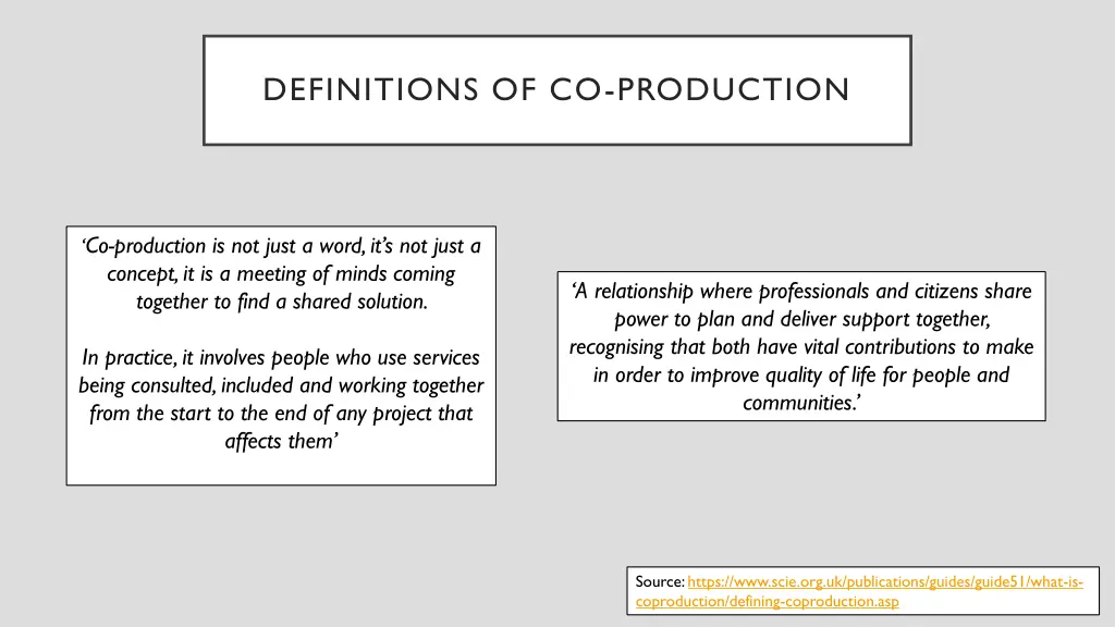 definitions of co production