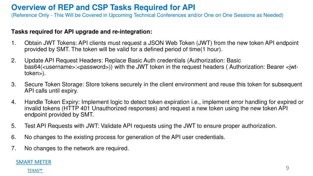 overview of rep and csp tasks required 1