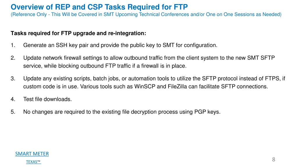 overview of rep and csp tasks required