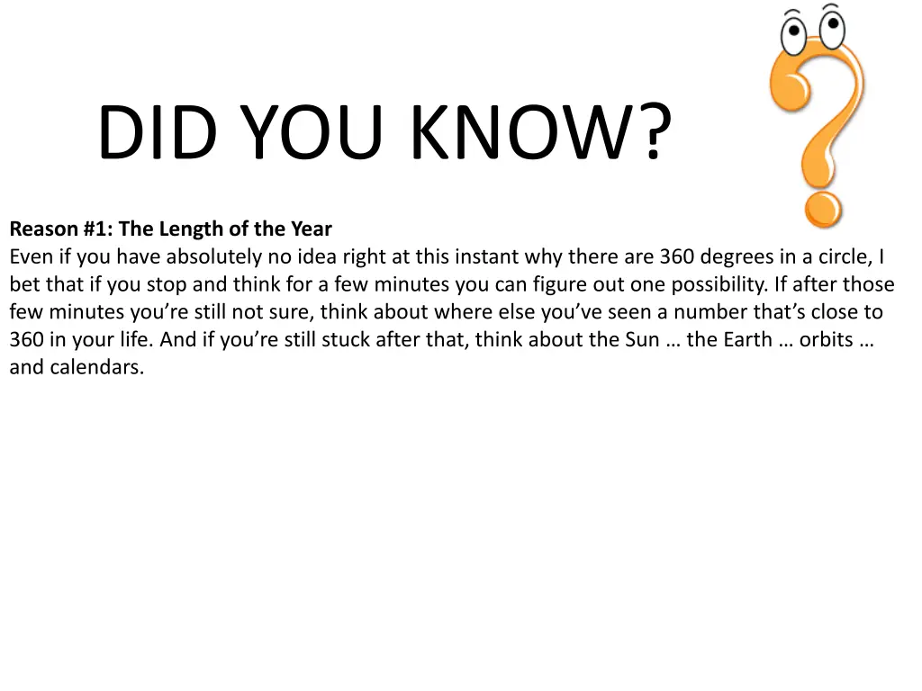 did you know