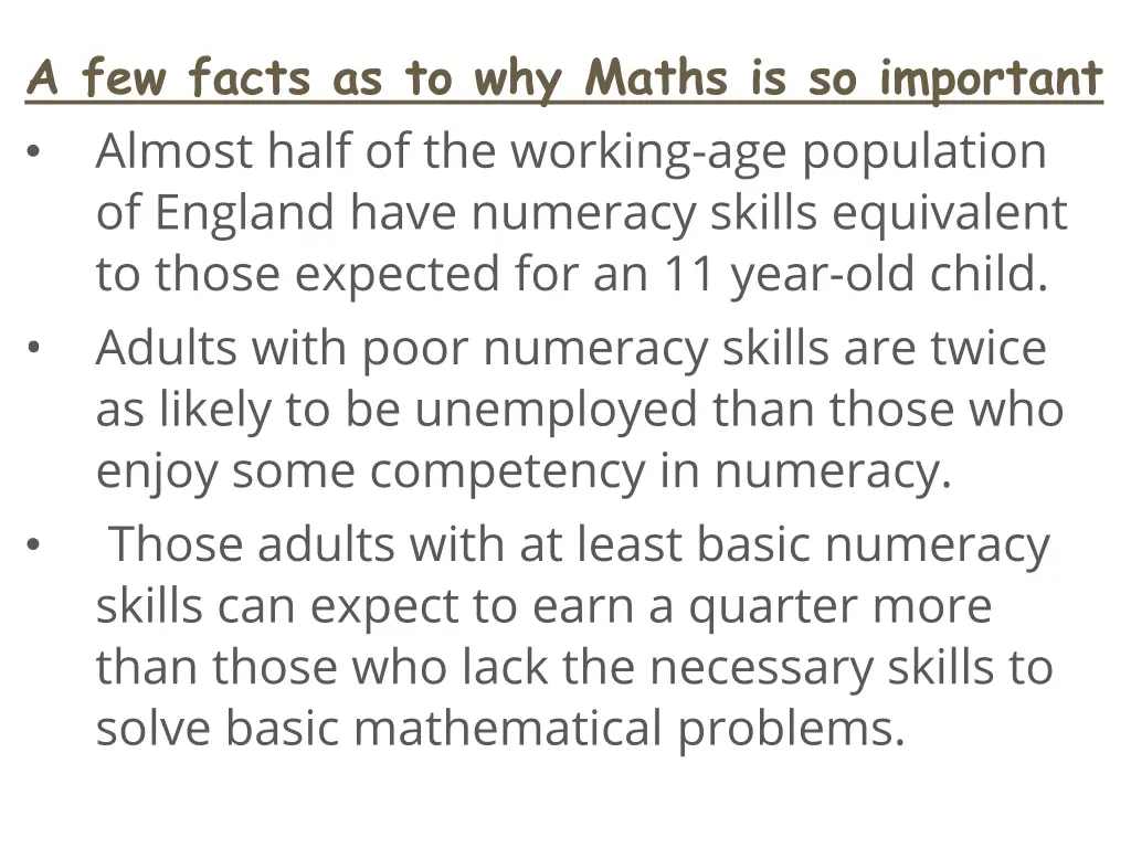 a few facts as to why maths is so important