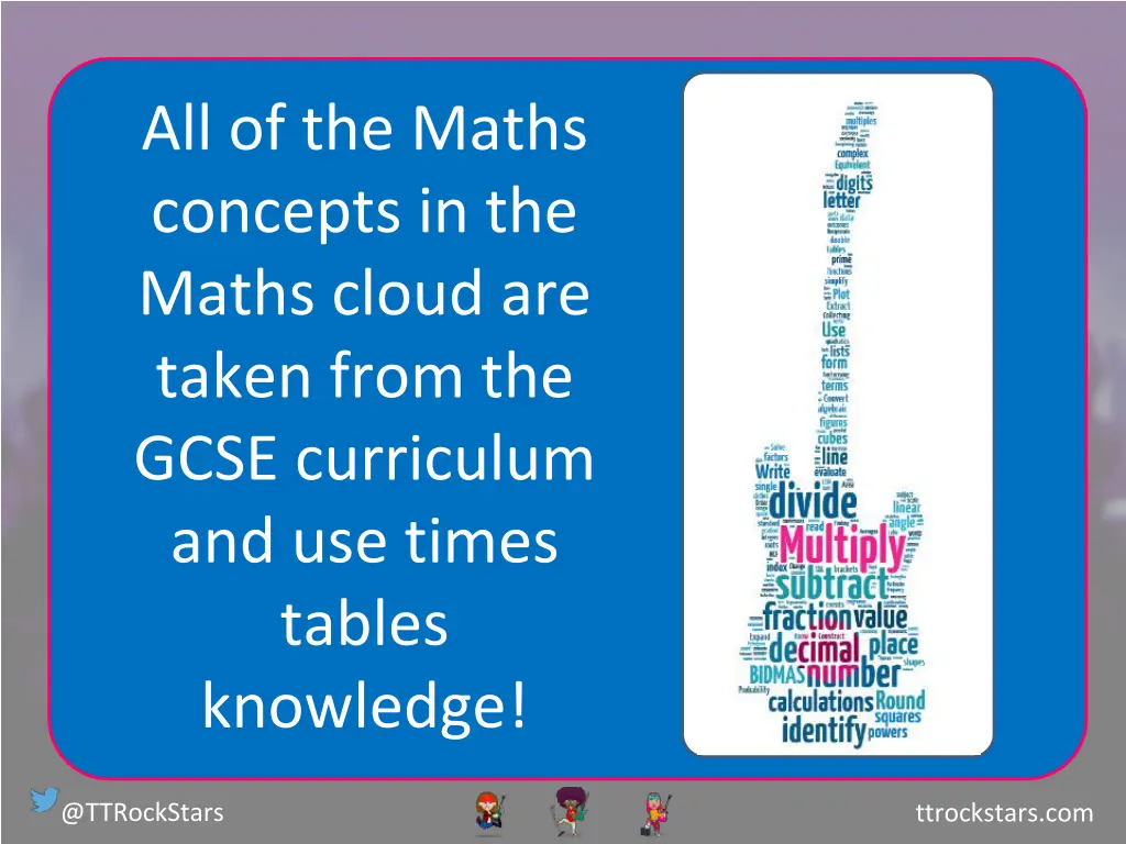 all of the maths concepts in the maths cloud