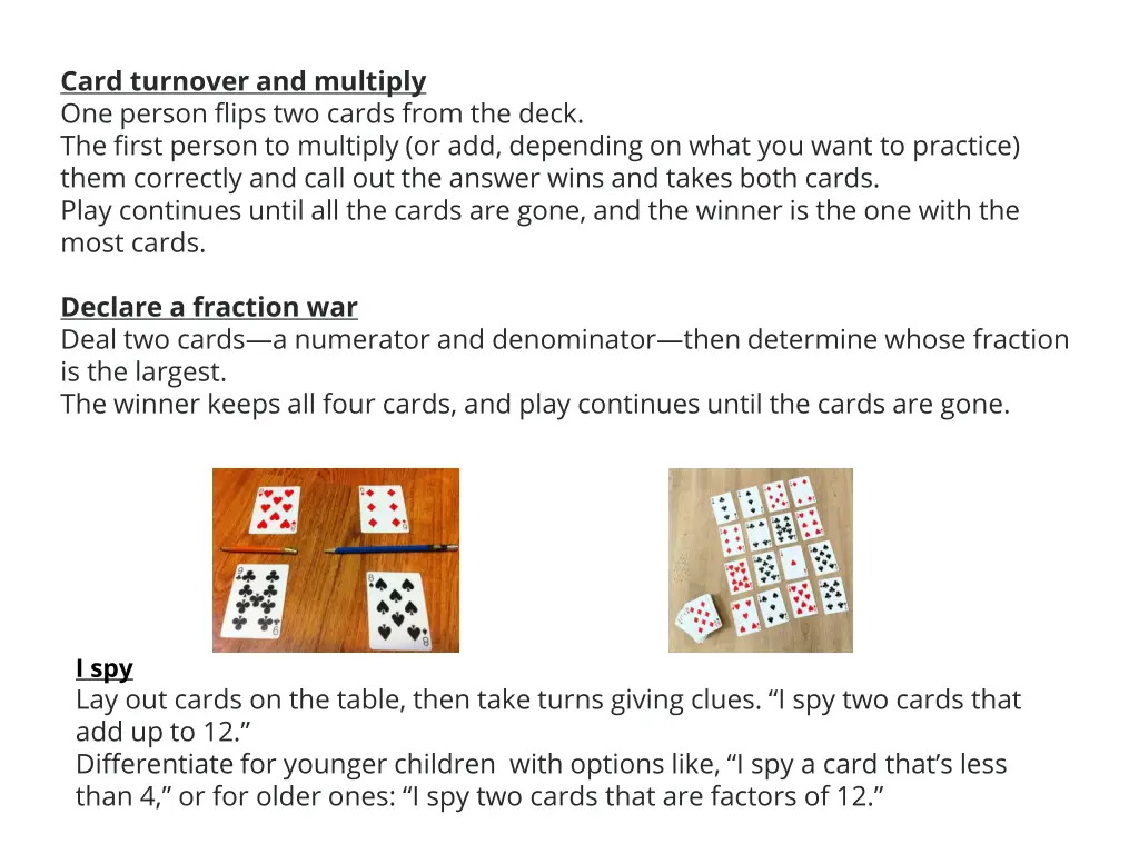 card turnover and multiply one person flips