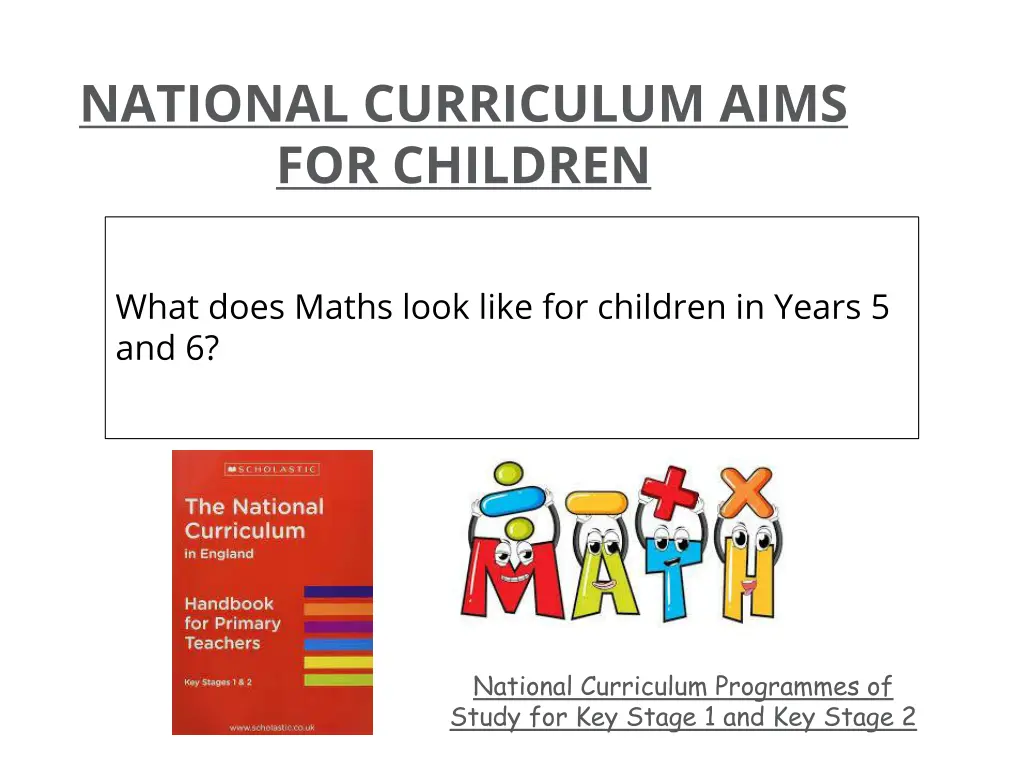 national curriculum aims for children