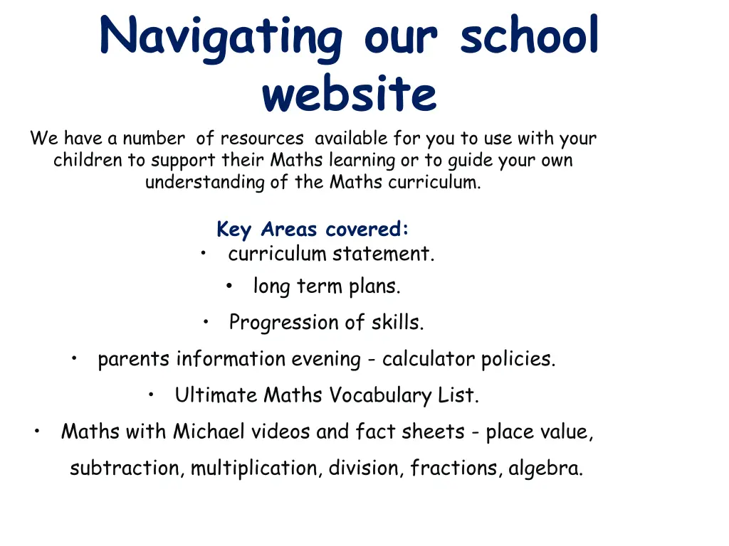 navigating our school website we have a number