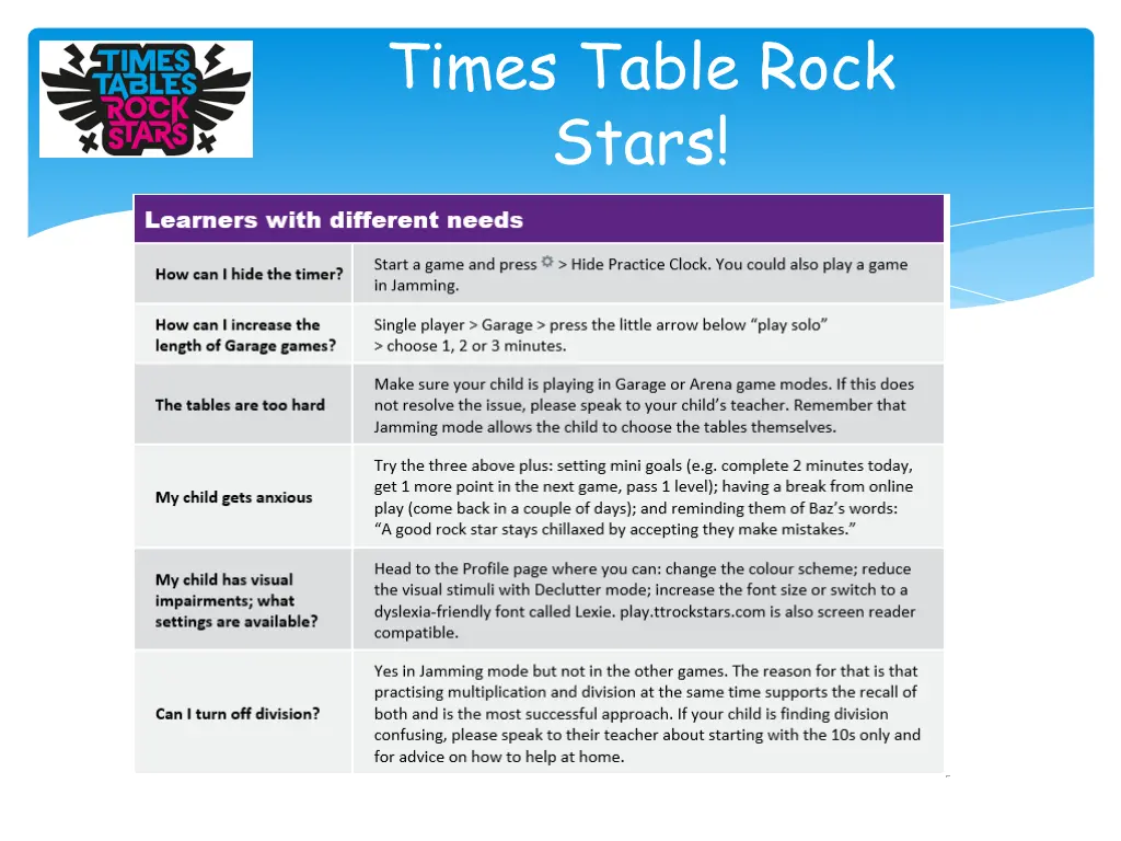 times table rock stars