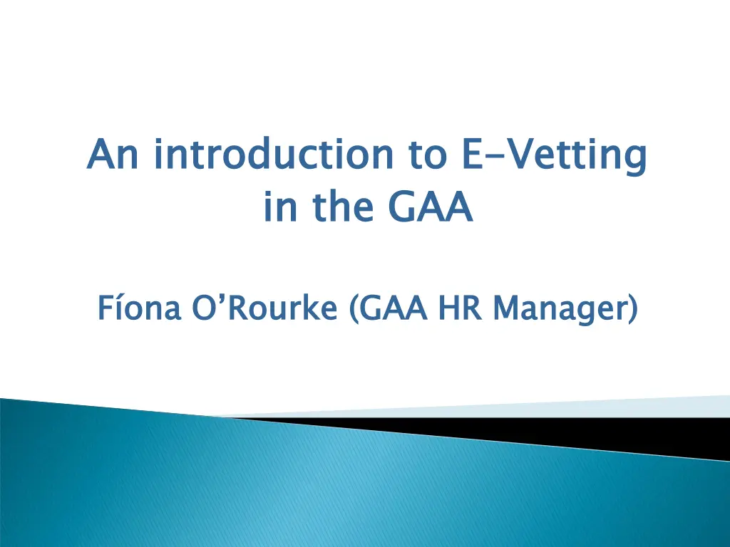 an introduction to e in the gaa